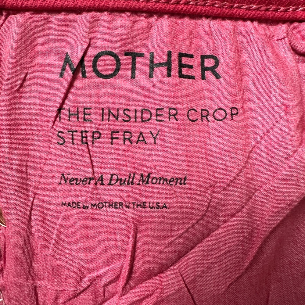 Mother The Insider Crop Step Fray Jeans Womens 30 New Year's Red Coated Denim - Picture 5 of 13